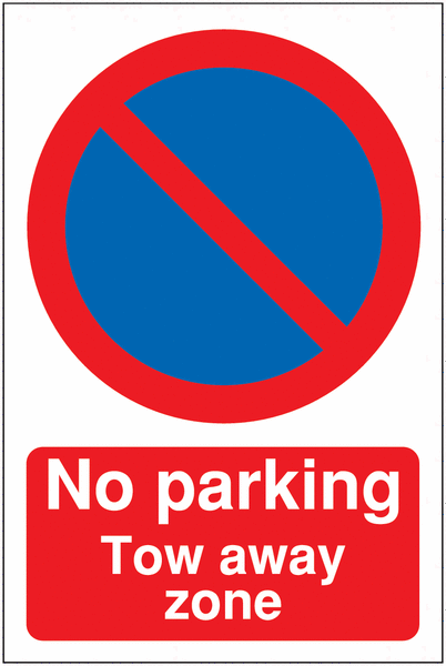 Car Park Towing Signs - No Parking Symbol/Tow Away Zone