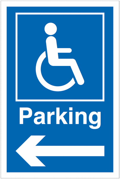 Disabled Parking Signs - Parking Left Arrow