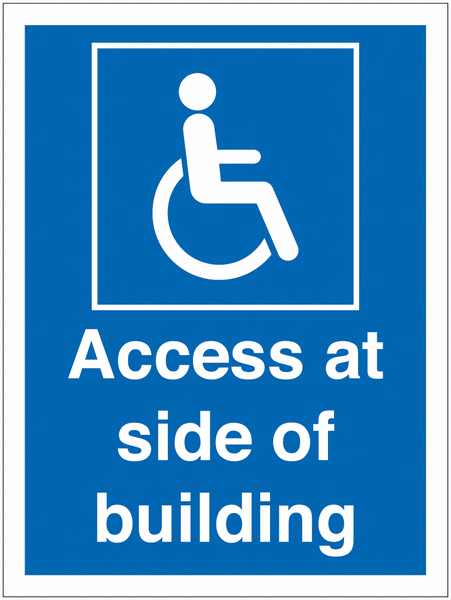 Disabled Parking Signs - Access At Side Of Building