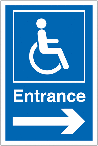 Disabled Parking Signs - Entrance Right Arrow