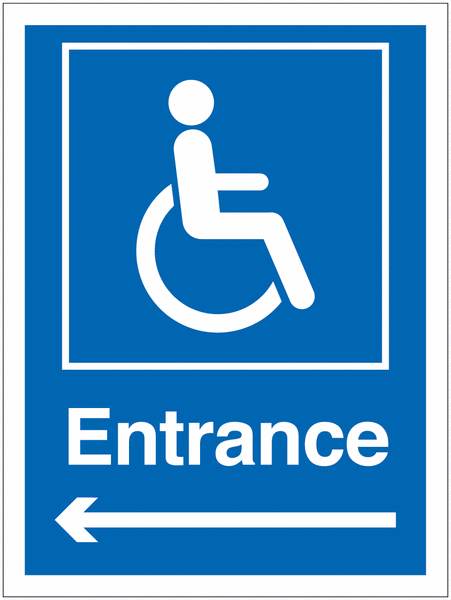 Disabled Parking Signs - Entrance Left Arrow