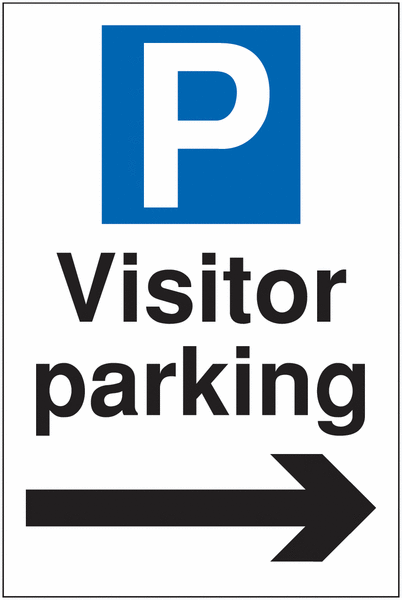 Visitor Parking Signs - Visitor Parking Arrow Right