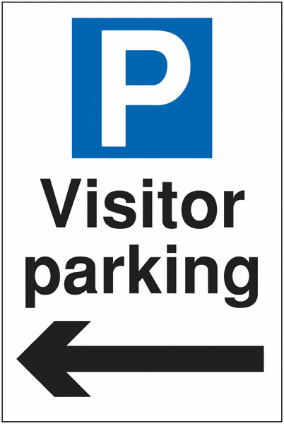 Visitor Parking Signs - Visitor Parking Arrow Left