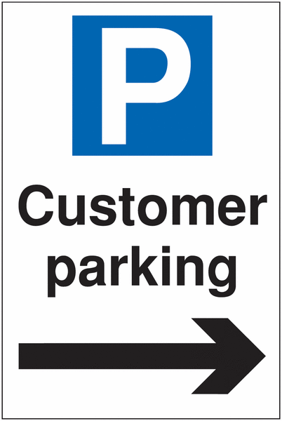 Visitor Parking Signs - Customer Parking Arrow Right