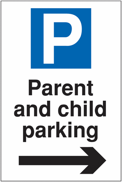 Visitor Parking Signs - Parent And Child Parking Right Arrow
