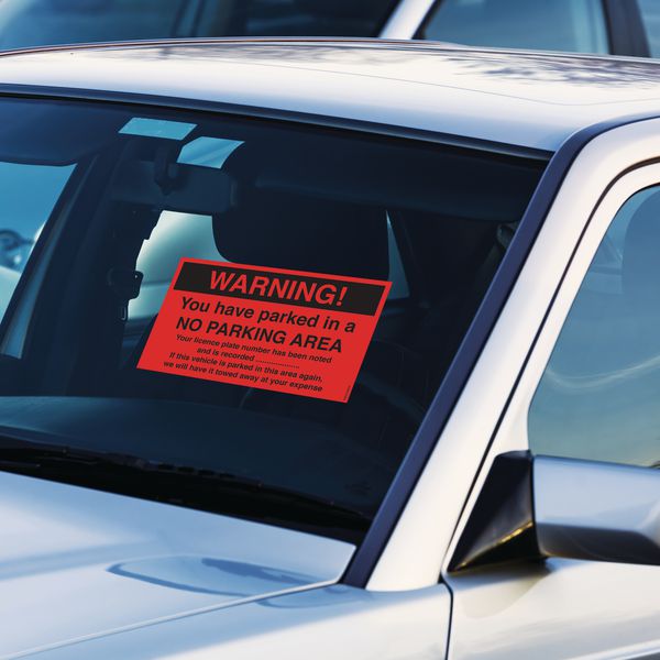 50-Pack Parked In A No Parking Area Stickers 120 x 203mm