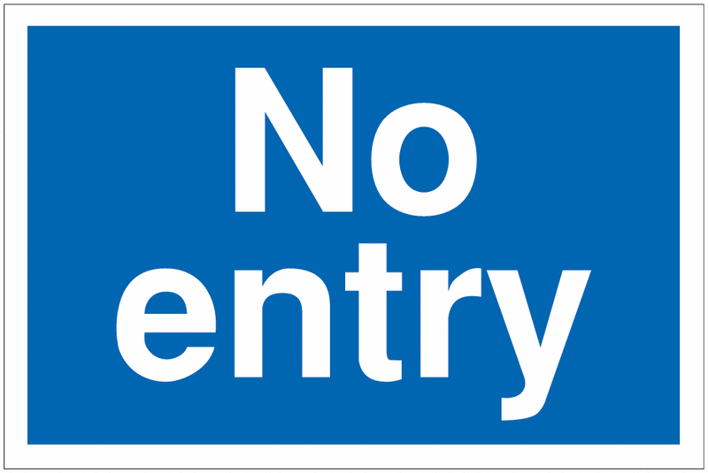 Car Park Navigation Signs - No Entry
