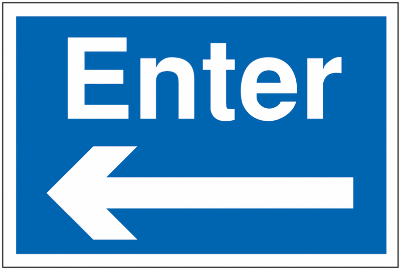 Car Park Navigation Signs - Enter Left Arrow