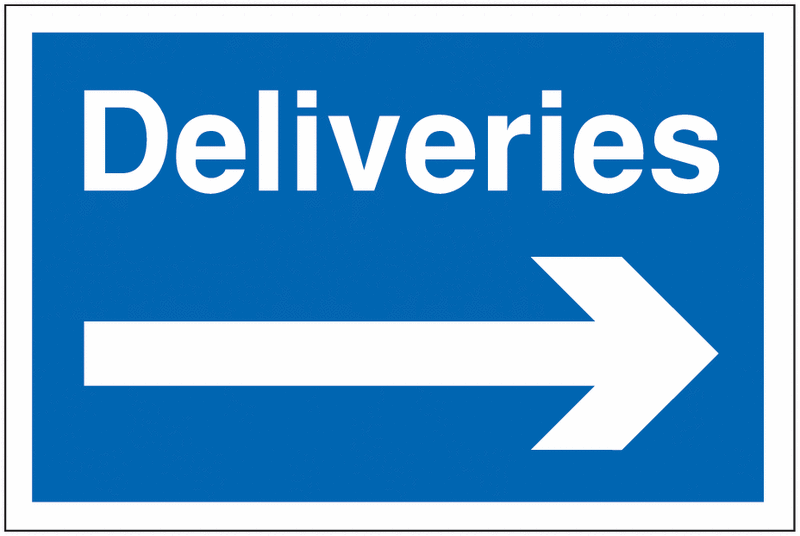 Car Park Navigation Signs - Deliveries Right Arrow