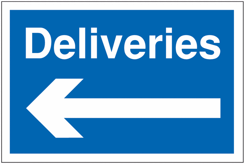 Car Park Navigation Signs - Deliveries Left Arrow