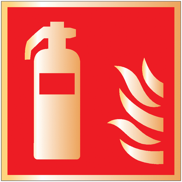 Deluxe Metal Look Safety Signs - Fire Extinguisher