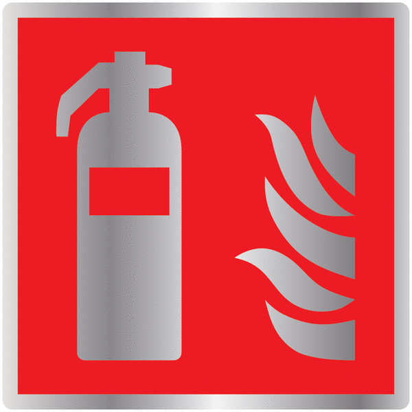 Deluxe Metal Look Safety Signs - Fire Extinguisher