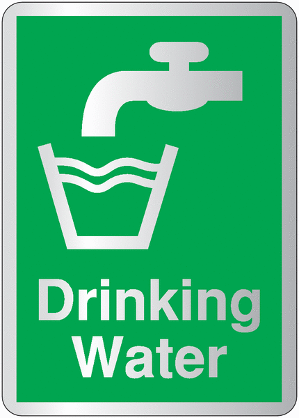 Deluxe Metal Look Safety Signs - Drinking Water