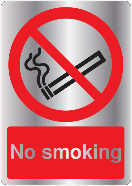 Deluxe Metal Look Safety Signs - No Smoking