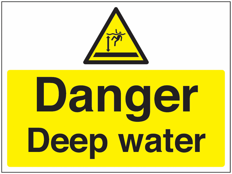 Construction Signs - Danger Deep Water