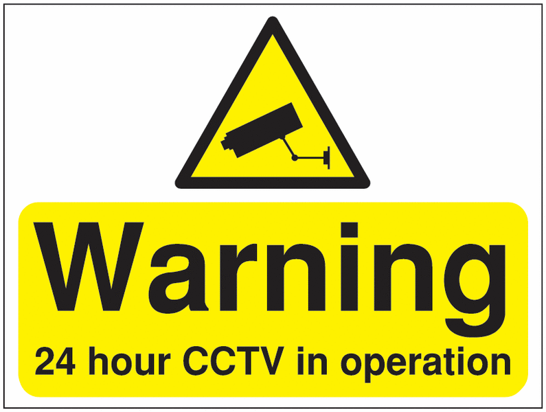 Construction Signs - Warning 24 Hour CCTV In Operation