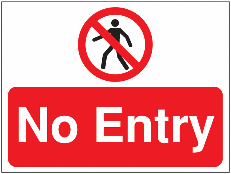 Construction Site No Pedestrian Entry Signs