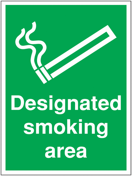 Construction Signs - Designated Smoking Area