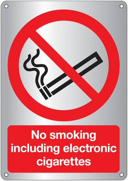 Deluxe No Smoking Including Electronic Cigarettes Signs
