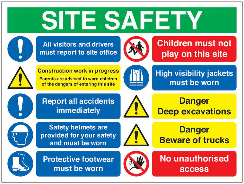 All Visitors & Drivers Must Report... Site Safety Signs
