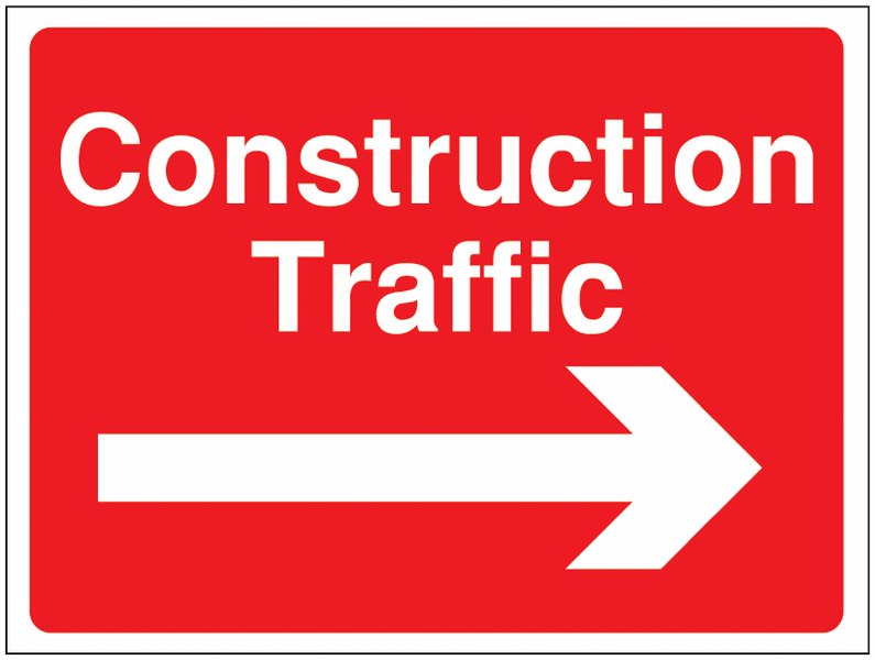 Construction Signs - Construction Traffic Arrow Right