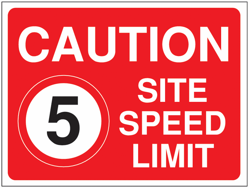Construction Signs - Caution 5 MPH Site Speed Limit