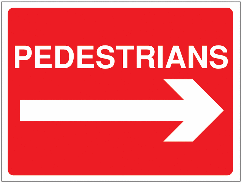 Construction Signs - Pedestrians Arrow Right