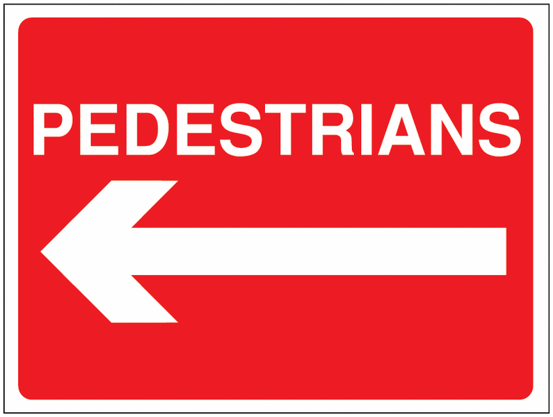 Construction Signs - Pedestrians Arrow Left