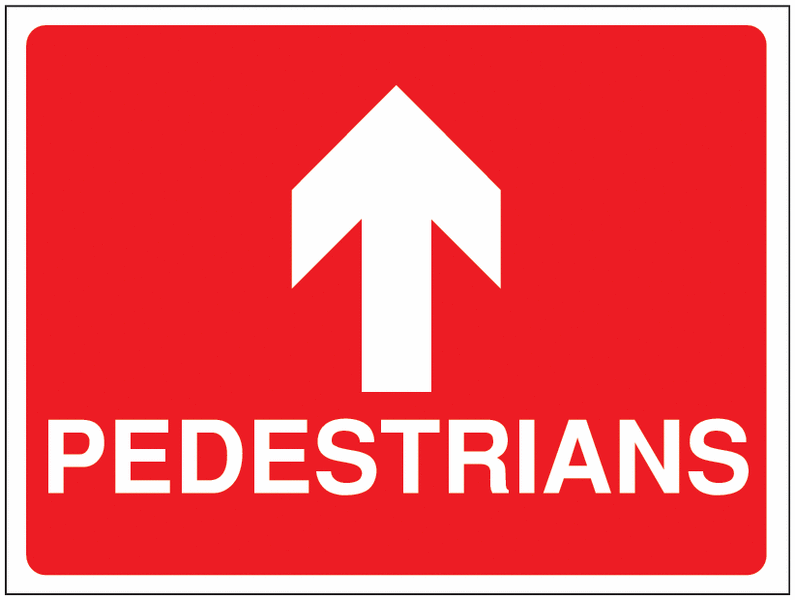 Construction Signs - Pedestrians Arrow Up