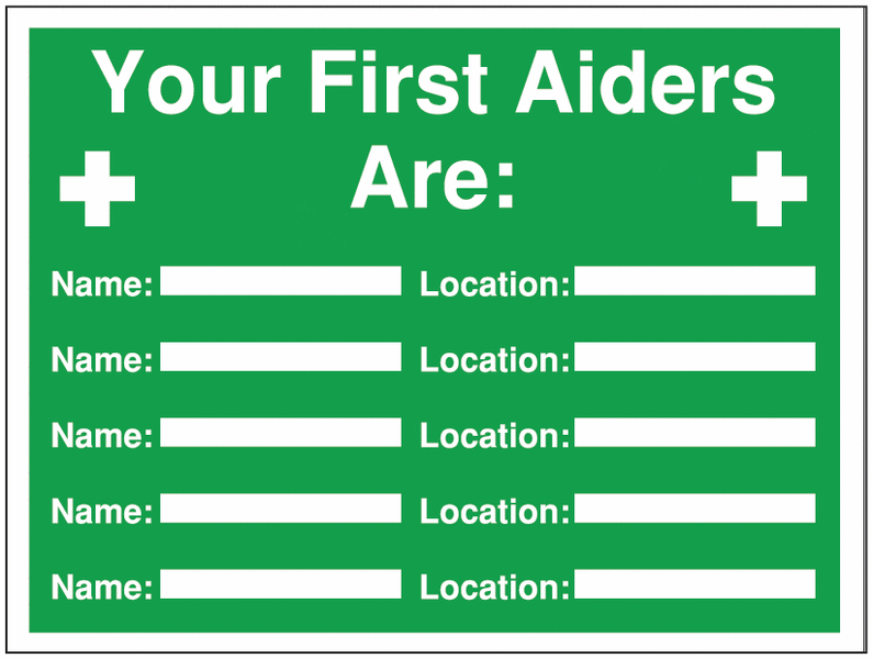 Construction Signs - Your First Aiders Are