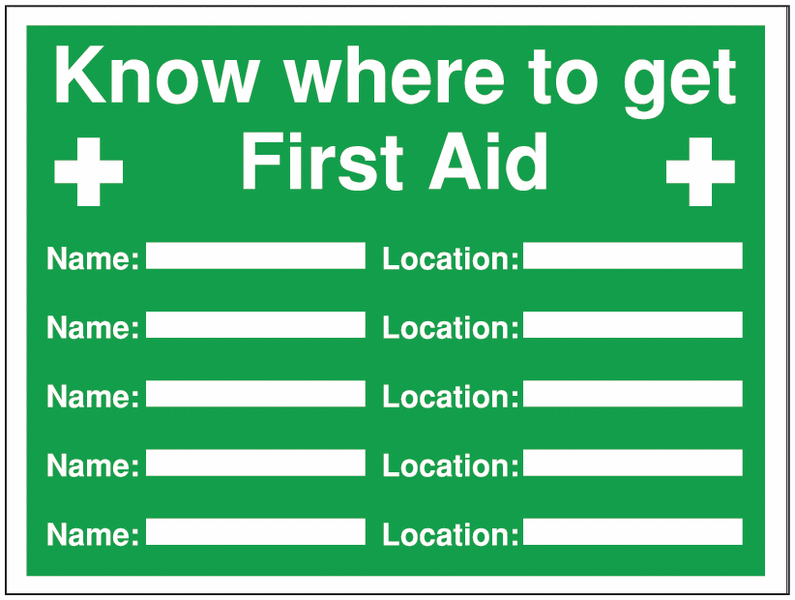 Construction Signs - Know Where To Get First Aid