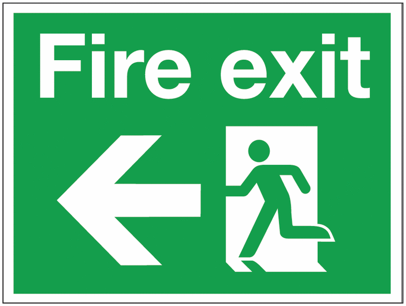 Construction Signs - Fire Exit Arrow Left