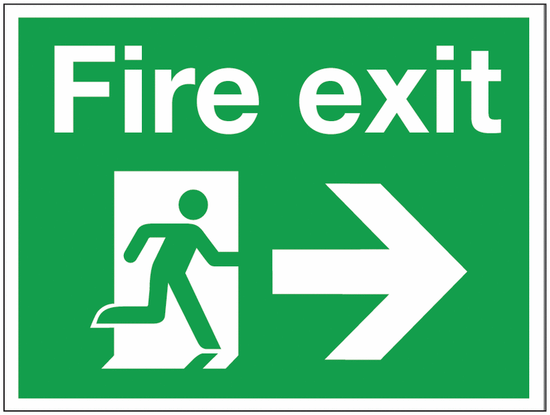 Construction Signs - Fire Exit Arrow Right