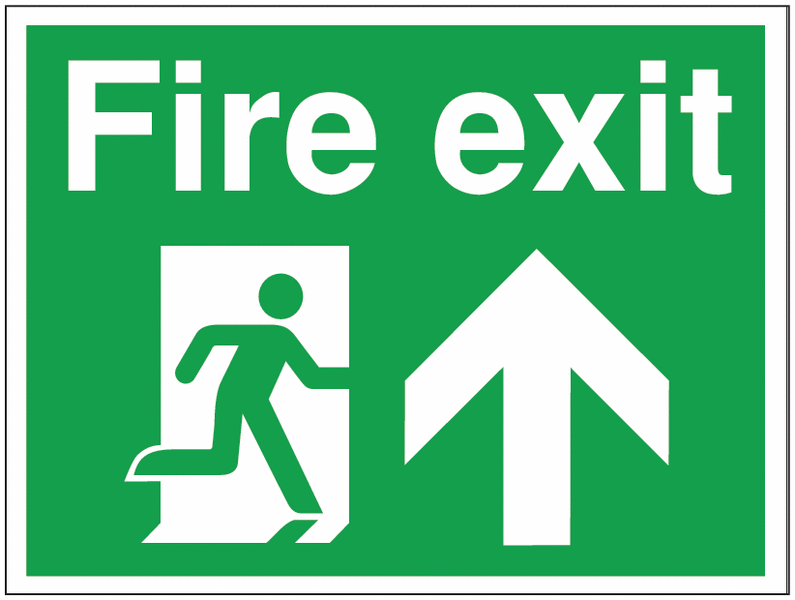Construction Signs - Fire Exit Arrow Up