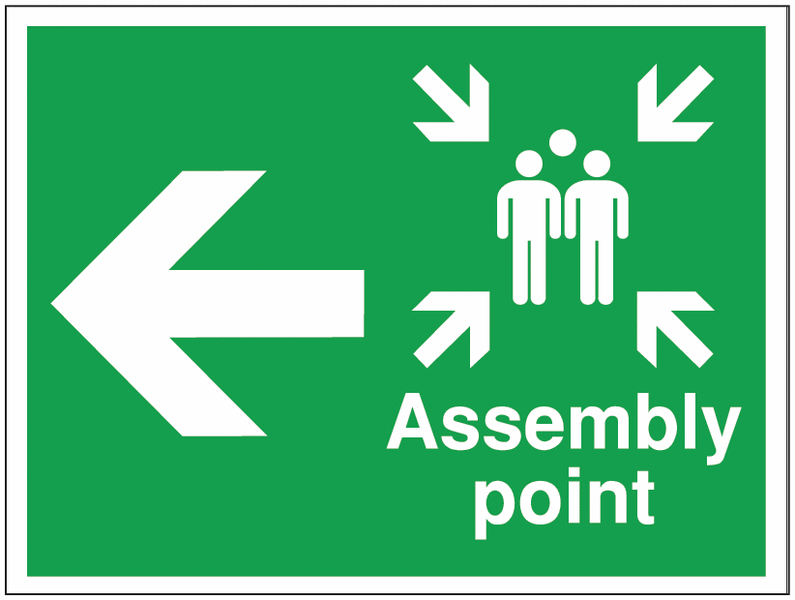 Construction Signs - Assembly Point Arrow Left
