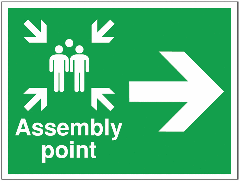 Construction Signs - Assembly Point Arrow Right