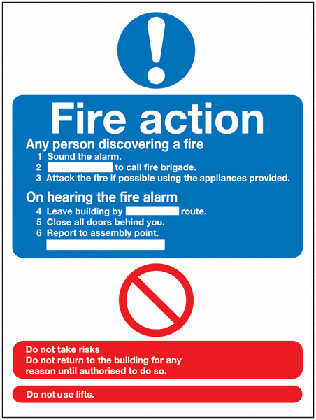 Construction Signs - Fire Action