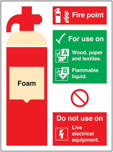 Foam Fire Extinguisher Fire Point Construction Signs