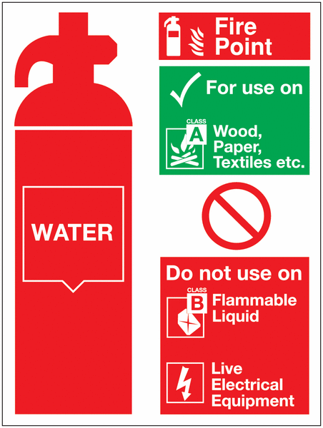 Water Fire Extinguisher Fire Point Construction Signs