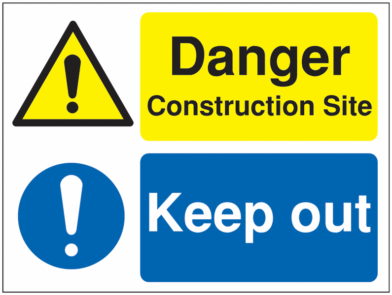 Multi-Message Site Signs - Danger Construction Site
