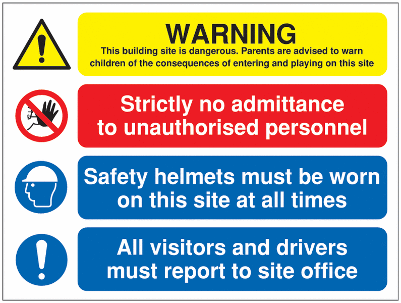 Warning This Site is Dangerous Multi-Message Signs