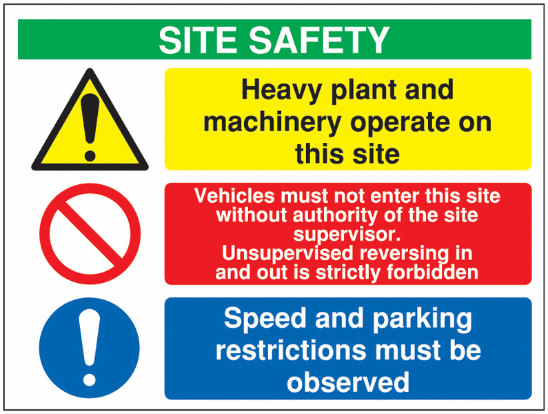 Site Safety Signs - Heavy Plant and Machinery Operate