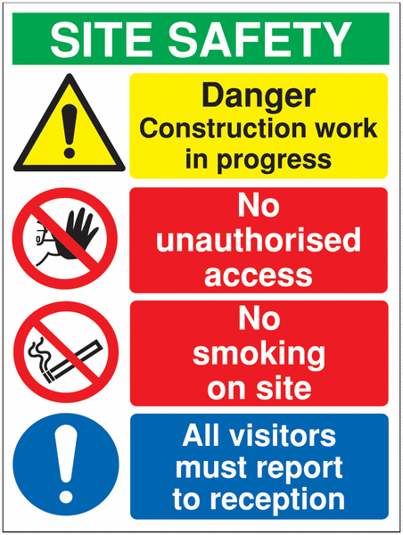 Danger Construction Work in Progress, Site Safety Signs
