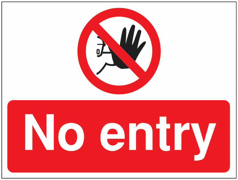 Construction Signs - No Entry Symbol