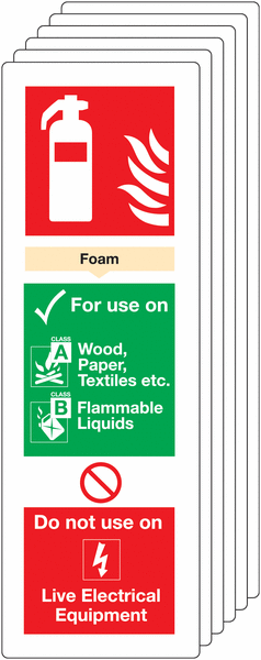 6-Pack Foam Fire Extinguisher Signs