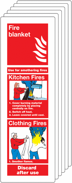6-Pack Fire Blanket Signs