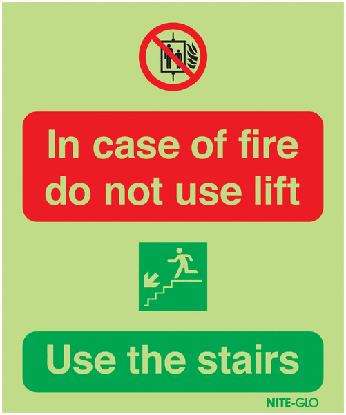 Nite-Glo Fire Exit Signs - Do Not Use Lift