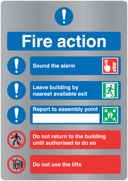 Deluxe Fire Action Standard Symbolised Signs