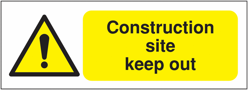 Construction Site Sign Vinyl Safety Labels - Single