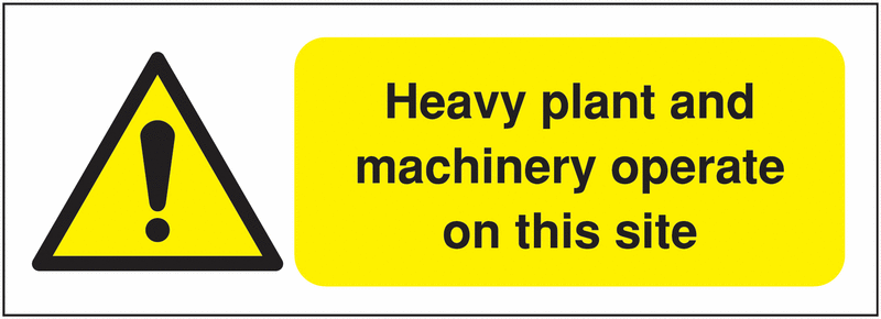 Heavy Plant Sign Vinyl Site Safety Labels - Single